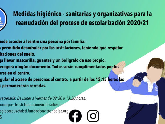 Medidas higiénicas reanudación Escolarización 2.001